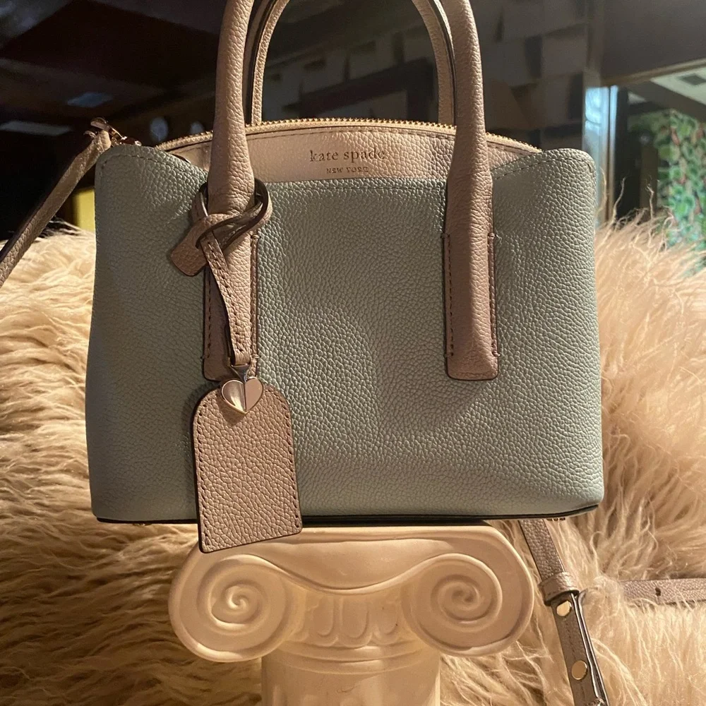 Kate Spade Mint and Taupe Leather Satchel - Picture 3 of 9